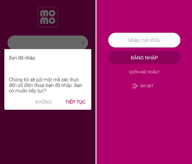 Nhập số điện thoại để đăng k&yacute; t&agrave;i khoản Momo